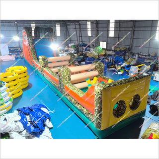 Military Boot Camp Inflatable Race Course Camo Challenge Commercial Inflatable Obstacle Course For Sale