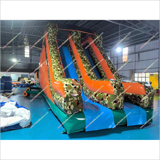 Military Boot Camp Inflatable Race Course Camo Challenge Commercial Inflatable Obstacle Course For Sale