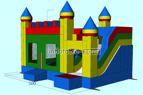Inflatable-Zone Design Commercial Jumping Castle Trampolines Inflatable Dry Slide Combo Bounce House