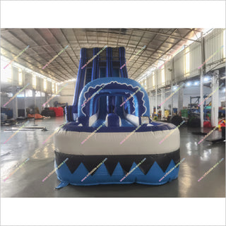 Commercial Size Inflatable Water Slides Going Into Pool Double Inflatable Slip And Slide Water Amusement Parks