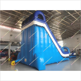 Commercial Size Inflatable Water Slides Going Into Pool Double Inflatable Slip And Slide Water Amusement Parks