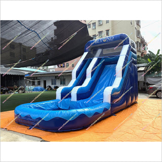 Blue Wave Commercial Water Slide Bounce House Swimming Pool Cheap Blow Up Water Slide Inflatable For Pool