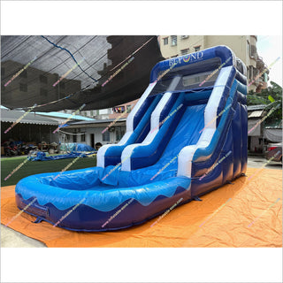 Blue Wave Commercial Water Slide Bounce House Swimming Pool Cheap Blow Up Water Slide Inflatable For Pool