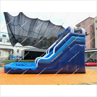 Blue Wave Commercial Water Slide Bounce House Swimming Pool Cheap Blow Up Water Slide Inflatable For Pool