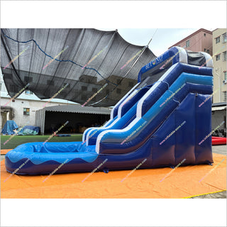 Blue Wave Commercial Water Slide Bounce House Swimming Pool Cheap Blow Up Water Slide Inflatable For Pool