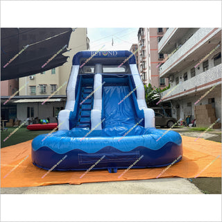 Blue Wave Commercial Water Slide Bounce House Swimming Pool Cheap Blow Up Water Slide Inflatable For Pool