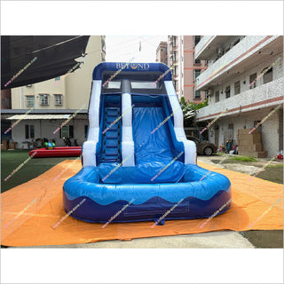 Blue Wave Commercial Water Slide Bounce House Swimming Pool Cheap Blow Up Water Slide Inflatable For Pool