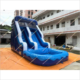 Blue Wave Commercial Water Slide Bounce House Swimming Pool Cheap Blow Up Water Slide Inflatable For Pool