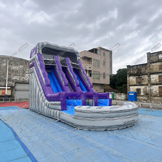 Turn your backyard into a water park with the Commercial Double Water Slide! This vibrant purple wave inflatable slide features two lanes for double the fun, perfect for pool parties and outdoor play. Durable, safe, and easy to set up, it's the ultimate summer adventure for kids and adults.