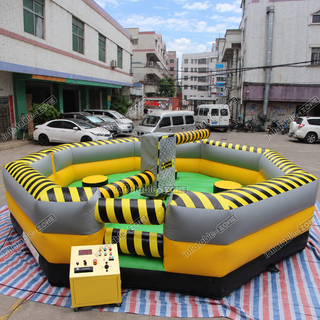 Introducing the Commercial Inflatable Wipeout Sweeper! Take on the challenge with our Interactive Meltdown Machine, perfect for competitive bouncer fun. Ideal for events and parties, this Wipe Out Challenge promises excitement for all ages. Order now and elevate your entertainment game!