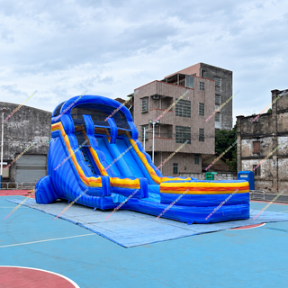 Make a splash with our Commercial Park Equipment Inflatable Pool and Water Slide Jumpy House! This dual-lane water slide offers nonstop fun, perfect for parties and events. Built for durability and safety, it's ideal for rental businesses or backyard excitement. Order today and bring the ultimate water adventure to your location!