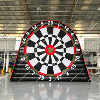Kick up the excitement with our Commercial Sports Inflatable Football Shooting Darts Board! Combining soccer and darts, this fun team game is perfect for events, parties, and sports days. Easy to set up, durable, and entertaining for all ages—grab this foot darts game for sale now!