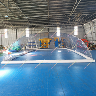 Keep the fun going rain or shine with our Cover Inflatable Pool Dome Tent! This transparent inflatable cover fits over pools for indoor or outdoor use, providing protection and comfort. Great for parties, playtime, or relaxing days—rent or buy now to enjoy your pool in any weather!