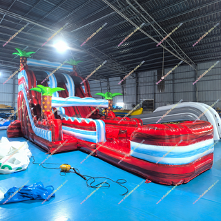 Cool off with the Crimson Bay Splash and Slide! This giant inflatable water slide features a splash pool and bouncy castle, perfect for parties, school events, and backyard fun. One of San Antonio’s best giant water slides for rent—safe, colorful, and packed with nonstop excitement!
