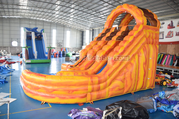 Slam N Curve Inflatable Water Slide Sunny Fun Largest Blow Up Splash Pool Double Lane Water Slide