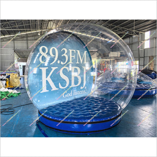 Custom Snow Globe With Picture Replaceable Background Clear Bubble Tent Rental Inflatable Snow Globe Yard Decoration