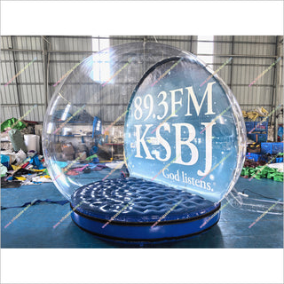 Custom Snow Globe With Picture Replaceable Background Clear Bubble Tent Rental Inflatable Snow Globe Yard Decoration