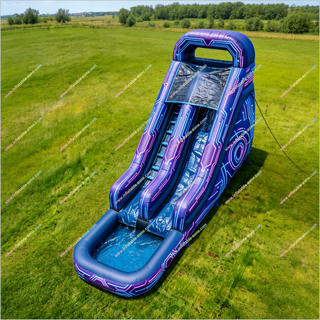 Cyber Theme Inflatable Water Slide Splash Pool High-Tech Commercial Waterslide For Sale
