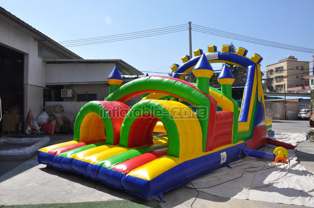 Inflatable obstacle course out sports game race with obstacles bounce house