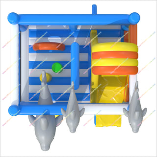 Dolphin Combo Bounce House Inflatable Slides Rentals Near Me Inflatable Play Places Bouncy Castle With Slide To Buy