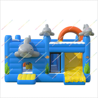 Dolphin Combo Bounce House Inflatable Slides Rentals Near Me Inflatable Play Places Bouncy Castle With Slide To Buy