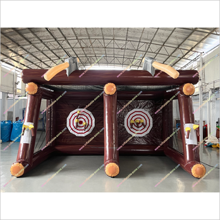 Double Doors Inflatable Axe Throwing Dartboard Shooting Target Carnival Interactive Sports Blow Up Axe Throwing Game