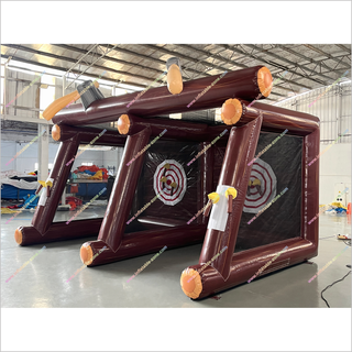 Double Doors Inflatable Axe Throwing Dartboard Shooting Target Carnival Interactive Sports Blow Up Axe Throwing Game