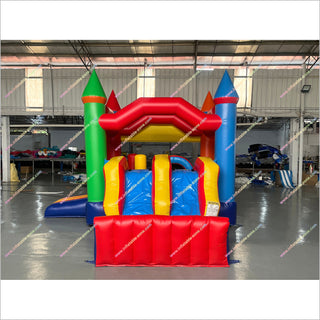 Double Slide Inflatable Bounce House Big Colorful Inflatable Jumping Castle With Slide Combo
