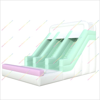Double Water Slide Bounce House Pastel Backyard Inflatable Swimming Pool Waterslides For Hire
