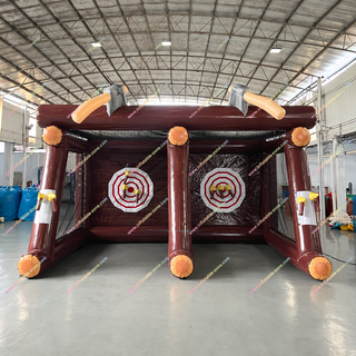Boost event entertainment with an inflatable axe throwing and dartboard game featuring double-door access and engaging shooting targets. Perfect for carnivals, parties, festivals, sports centers, amusement parks, and rental businesses. Durable inflatable construction supports repeated play, while the interactive design creates a fun competitive experience for indoor and outdoor events.