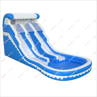 Dual-Lane Inflatable Water Slide Swimming Pool Play Center Water Slide Pool Bounce House For Backyard Party