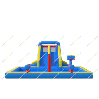 Inflatable Water Park Nearby Dual Water Slide Bounce House Pool Volleyball Net Inflatable Combos For Sale
