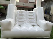 Inflatable White Bounce House with Slide Castle Wedding Jumping Castle