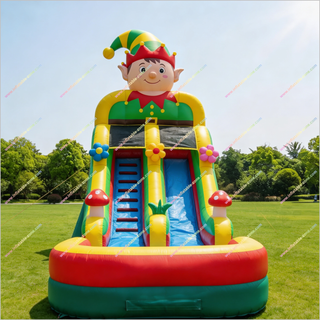Elf-Themed Target Bounce House Water Slide Corporate Holiday Party Best Inflatable Waterslide For Pool