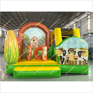 Farm Bounce House Inflatable Jumper Slide Outdoor Bouncy Castle With Slide Bouncer Inflatable For Sale