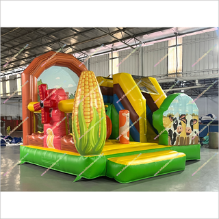 Farm Bounce House Inflatable Jumper Slide Outdoor Bouncy Castle With Slide Bouncer Inflatable For Sale
