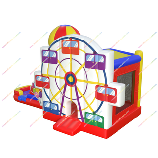 Ferris Wheel Bouncy Castle Inflatable Water Slide Combo Hot Air Balloons Wet Dry Bounce House With Slide