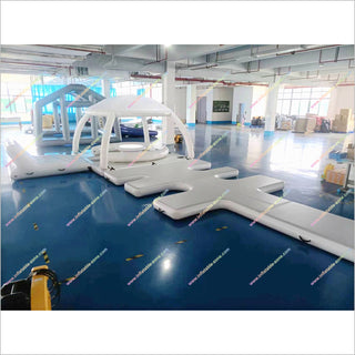 Floating Inflatable Dock Sofa Bar Table Water Island Float Leisure Tent Inflatable Swim Platform For Boat