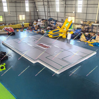 Large Inflatable Gymnastics Mat Flooring Basketball Court Inflatable Gym Tumbling Mat Fitness Club With Basketball Court
