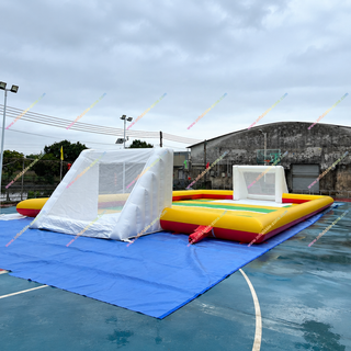 Score big at your next event with the Football Ground Inflatable Pitch! This inflatable soccer field brings backyard sports to life, perfect for friendly matches and competitive play. Rent this exciting, safe, and fun inflatable for an unforgettable day of soccer action with friends and family!