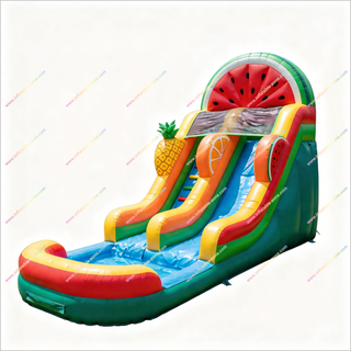 Fruit Themed Party Tall Water Slide Bounce House Watermelon Arch Inflatable Slide For Inflatable Pool