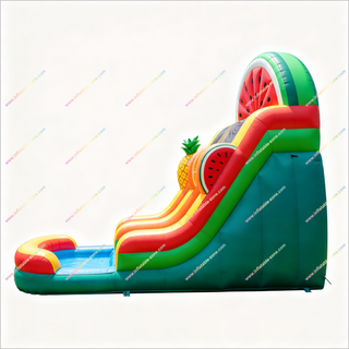 Fruit Themed Party Tall Water Slide Bounce House Watermelon Arch Inflatable Slide For Inflatable Pool