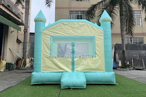 Fun Green Bouncy Castle With Small Slide Best Outdoor Inflatable Bounce House For Backyard Party Equipment