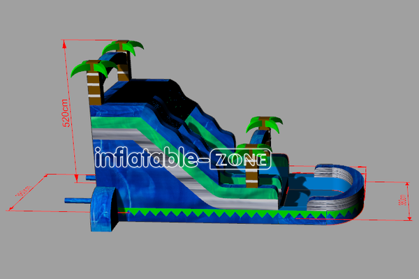 Inflatable-Zone Design Palm Tree Water Slide Outdoor Sunny Fun Inflatable Water Slide Inflatable Pool Jumping Castle