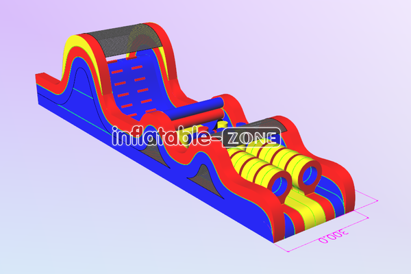 Inflatable-Zone Design Fun Run Obstacle Course Outdoor Inflatable Course With Rock Climbing Wall And Slide