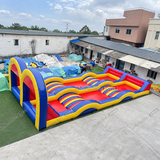 Rev up the excitement with our Fun Inflatable Zorb Ball Race Track! This rolling hill offers a thrilling commercial-grade ramp for the ultimate zorbing game. Perfect for events and parties, it guarantees adrenaline-pumping fun for participants of all ages. Get ready to roll – order now and take your entertainment to the next level!
