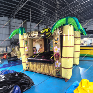 Create the ultimate tiki party experience with our Fun Open Tiki Bar Inflatable Pub Tent! Perfect for events, exhibitions, and advertising, this eye-catching inflatable features palm trees and a vibrant tropical design. Easy to set up and built to last, it's a must-have for any celebration.