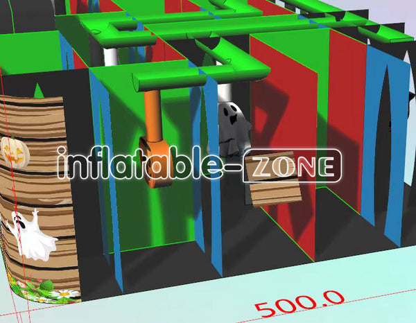 Inflatable-Zone Design Outdoor Inflatable Sports Games Gaint Inflatable Maze Haunted House For Fun Halloween