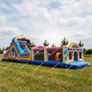 Commercial Genie Inflatable Assault Course Events Outdoor Play Inflatable Bouncy Castle Obstacle Course For Adults