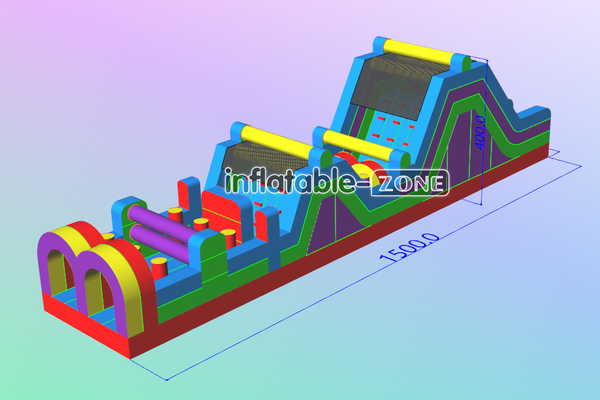 Inflatable-Zone Design Giant Inflatable Assault Course With Slide Inflatable Obstacle Course Bouncer Obstacle For Backyard